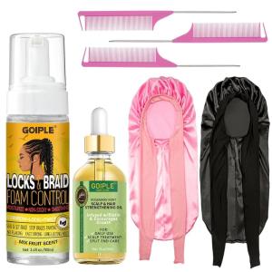 Braid Foam Control Mousse for Braids, Twist, Locs – No Flake, Moisturizing Mousse with Rosemary Oil for Hair Growth – Easy to Apply with Sleep Bonnets