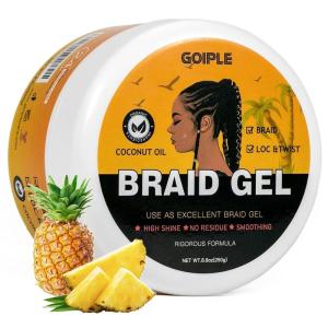 Braid & Loc Gel Good for Twist, Locs, Braids, Edge No Flake Extra Hold High Shine Braiding Gel & Edge Control Long Lasting for Locks, Cornrows Smooths & Tames Frizz 8.8oz (Tea Tree)(braid gel-8.8oz)