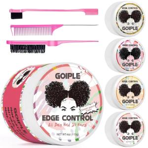 Edge Control Wax for Women – Strong Hold Non-greasy Smoother, Mini Control Brush for Back Hair, No Flaking Water-based Stay Gel, Slick Back Wax for All Hair Types (8pcs)(edge control-8pcs)