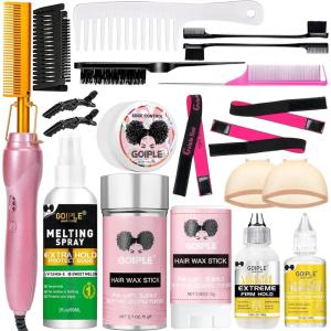 Electric Hot Comb Hair Straightener Heat Pressing Combs Ceramic Curling Flat Iron Curler, Hot Comb Electric for Wigs Electrical Straightening Comb Curling Iron for Natural Hair with Anti-Scald Case