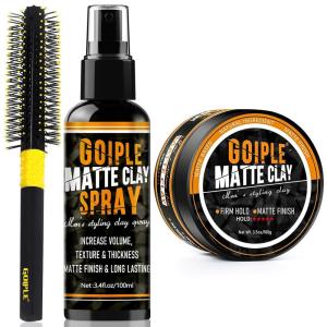 Goiple Matte Clay Hair Texturizing & Volumizing Spray- Mens Hair Product Clay Texture Spray Lightweight Paste Pomade Incease Volume Leaves Hair Soft & Manageable Matte Finish & Long-Lasting 3.4fl oz