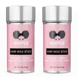 Hair Wax Stick Hair Pomade Hair Silk Stick for Hair, Long-Lasting Styling Wax Stick, Smoothing & Slick Stick for Women Men Fly Away & Edge Frizz Wax Hair with Edge Brush, Bristle Brush & Hair Comb(wax stick-floral scent-2pcs)