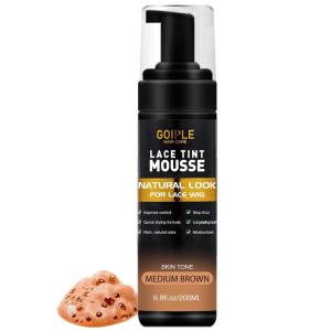Lace Tint Melting Hair Mousse, 6.8 fl oz Lace Tint Mousse for Women Hair Wig Lace Wigs Toupees and Hairpieces Natural Finishing Lace Color, Lace Tint Mousse for Wigs Melts Lace Foam Tint(Light Brown)(Medium Brown)