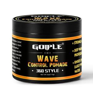Natural Wave Pomade for Men Strong Hold, Easy Wash 360 Wave Training Hair Cream, Waves Grease for Men Promotes Layered Waves, Moisture, Control and Silky Shine with Rosemary Oil for Hair Growt Set(4oz wave pomade-1pc)