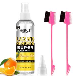 Tape in Extension Remover Hair Glue Remover, Fast Acting Hair Extensions Remover Wig Adhsive Remover, Tape in Hair Extensions Adhesive Remover, Removes Hair Glue, Wig Tape & Edge Brush(yellow-4pcs)