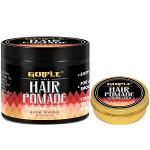 Original Hair Pomade for Men Strong Hold – High Shine Mens Hair Gel Pomade Water Based Mens Hair Products- Flake Free Hair Gel Easy To Wash Out All Day Hold For All Hairstyles 2PCS