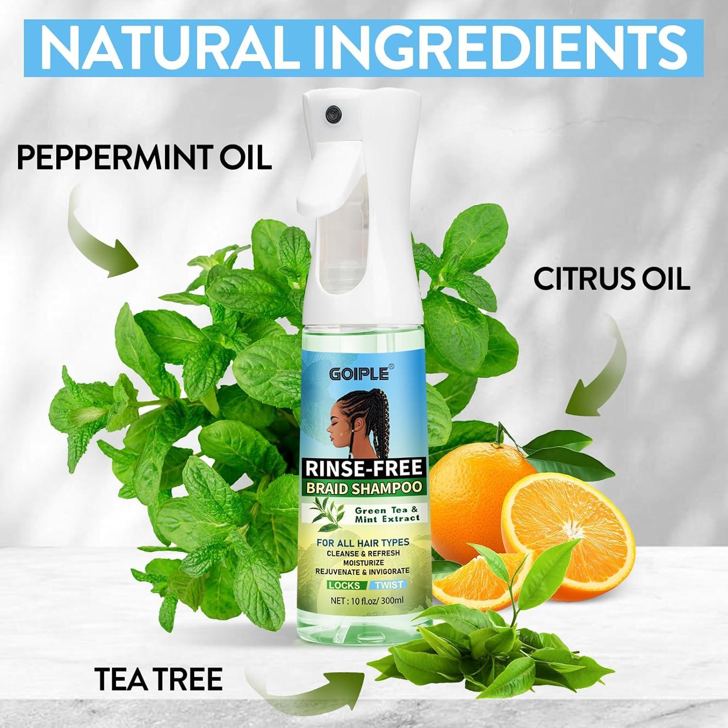 image10 FL OZ RinseFree Shampoo for Braid No Water Shampoo for Locs Braids Twists Weaves Dreadlock Dry Spray for BuildUp Odor Itch ampamp Flakes No Residue Chemical Free