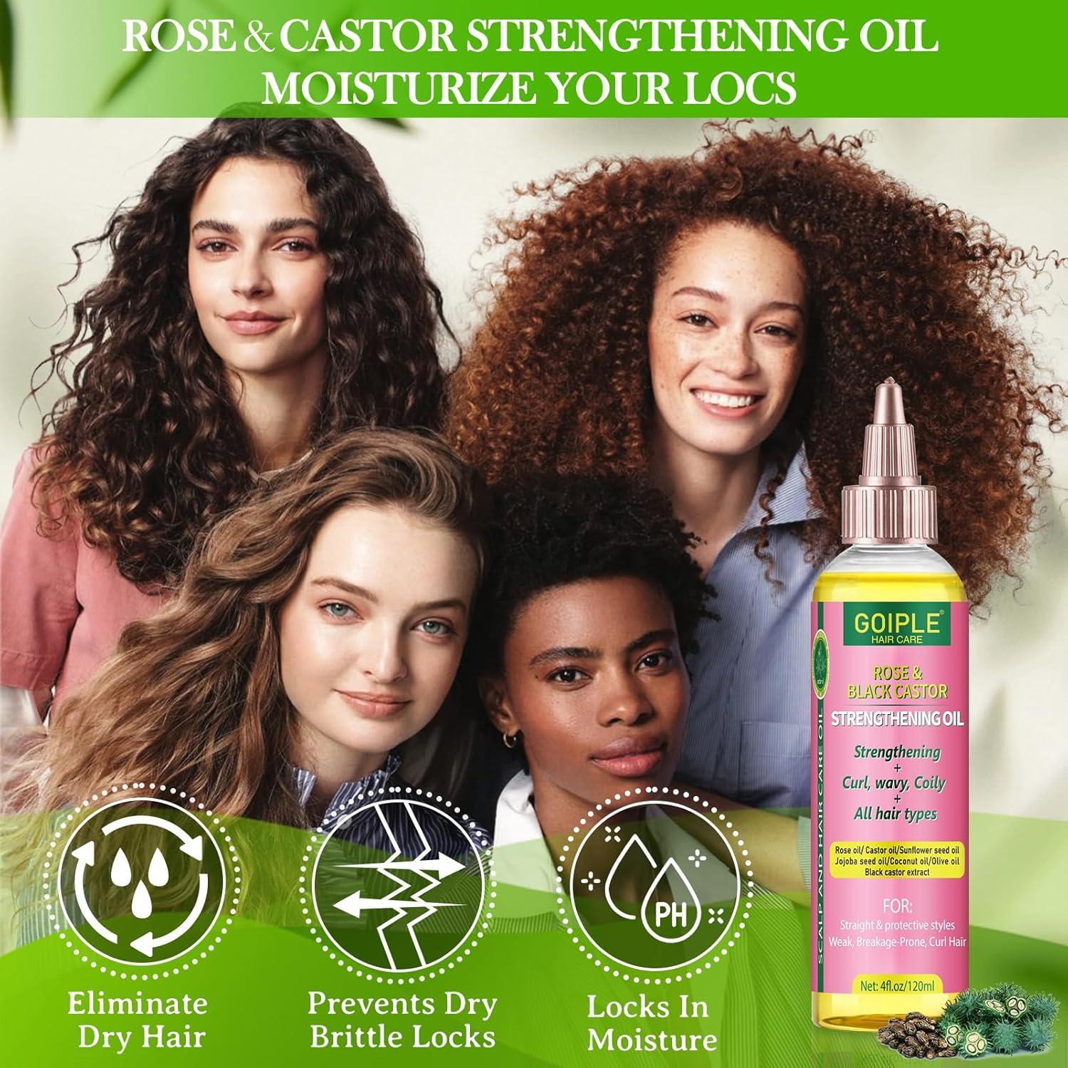 image2 in 1 Deep Clean ampamp Conditioner Apple Cider Vinegar Shampoo Rose ampamp Castor Hair Oil for Hair Growth Strengthening Hair Oil  Braid Shampoo Hair Growt Oil Set For Dreadlocks Locs Twist All Hair Typesshampoocastor oil2pcs