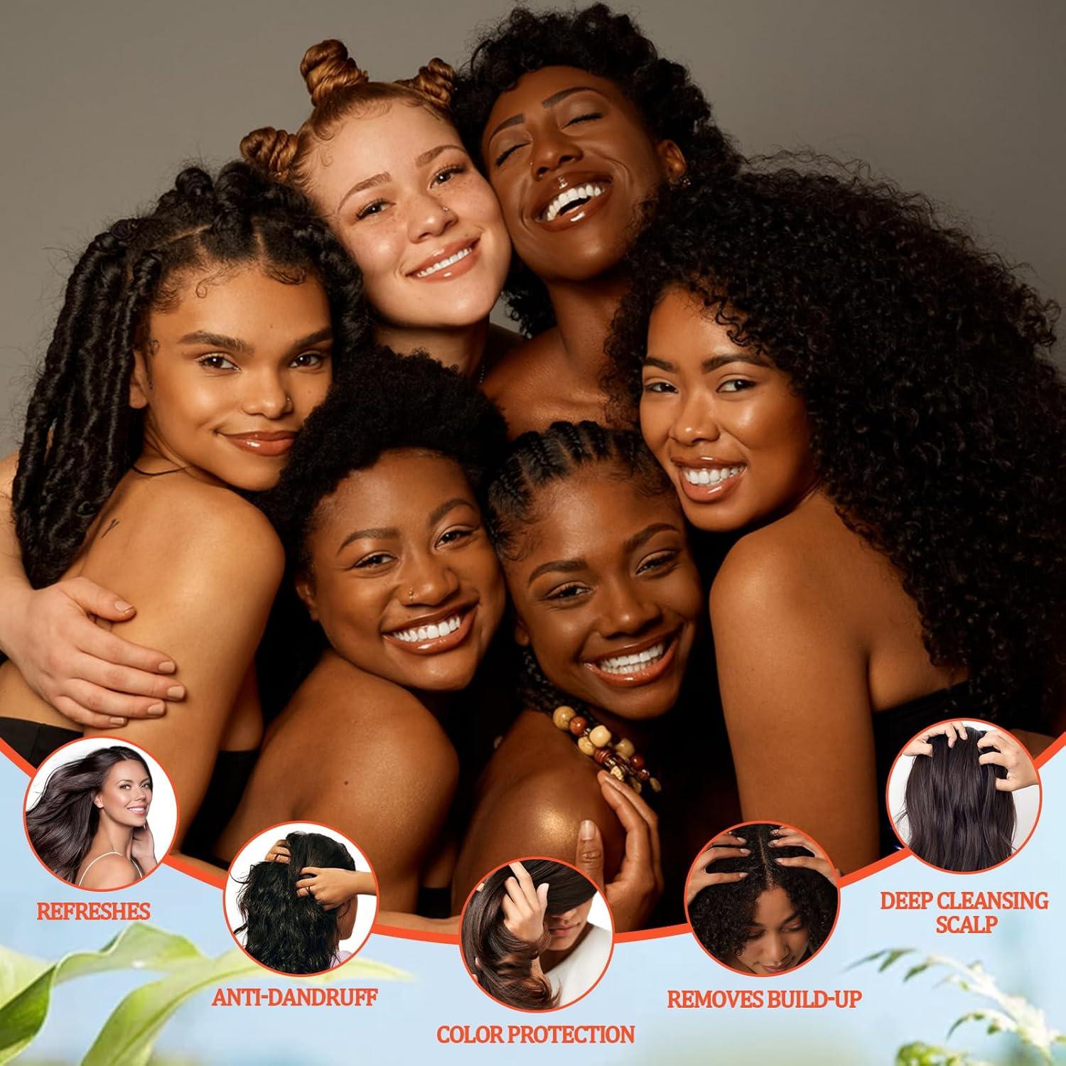 image2 in 1 Deep Clean ampamp Conditioner Apple Cider Vinegar Shampoo Rose ampamp Castor Hair Oil for Hair Growth Strengthening Hair Oil  Braid Shampoo Hair Growt Oil Set For Dreadlocks Locs Twist All Hair Typesshampoo2pcs