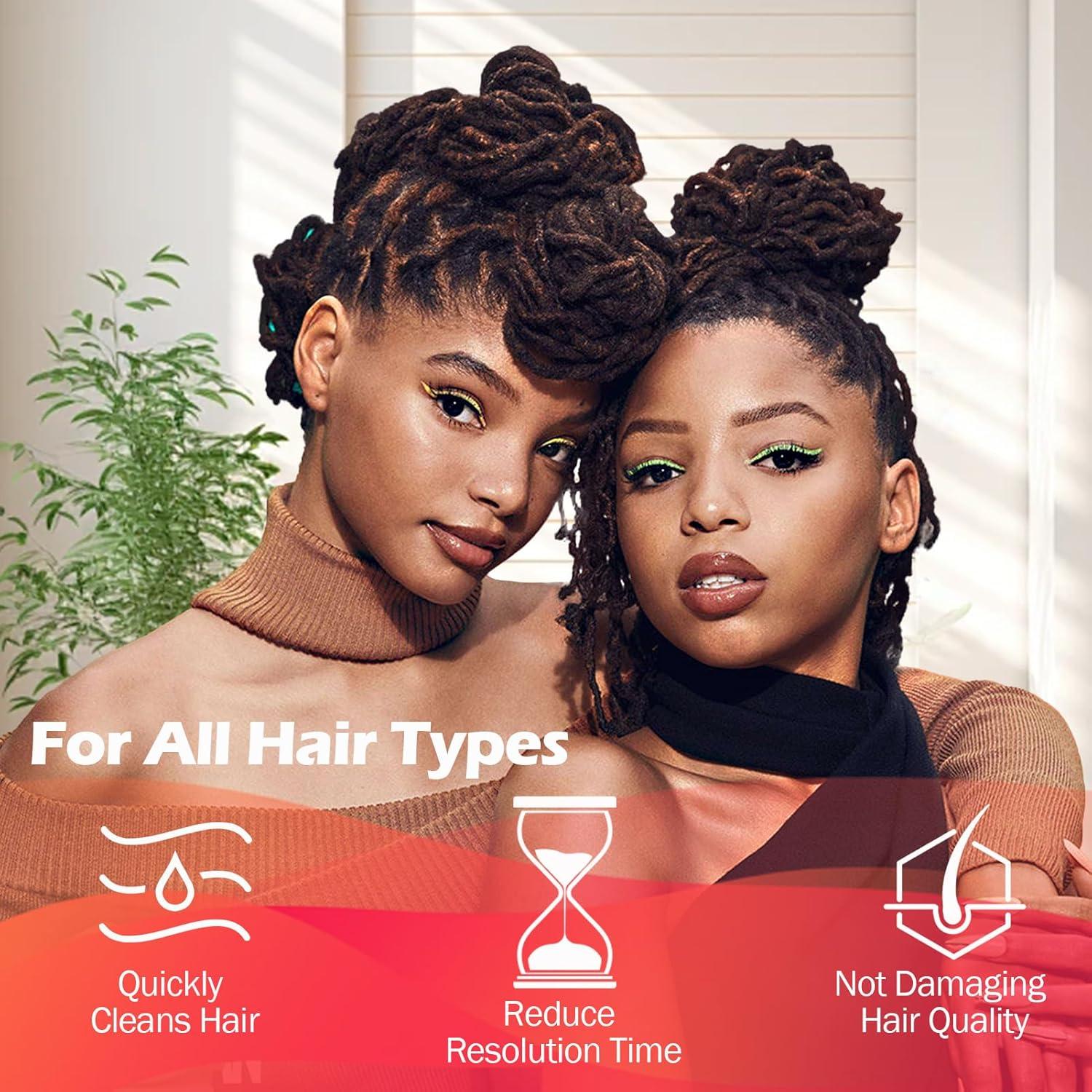 image2 in 1 Deep Clean ampamp Conditioner Apple Cider Vinegar Shampoo Rose ampamp Castor Hair Oil for Hair Growth Strengthening Hair Oil  Braid Shampoo Hair Growt Oil Set For Dreadlocks Locs Twist All Hair Typesshampoo2pcs