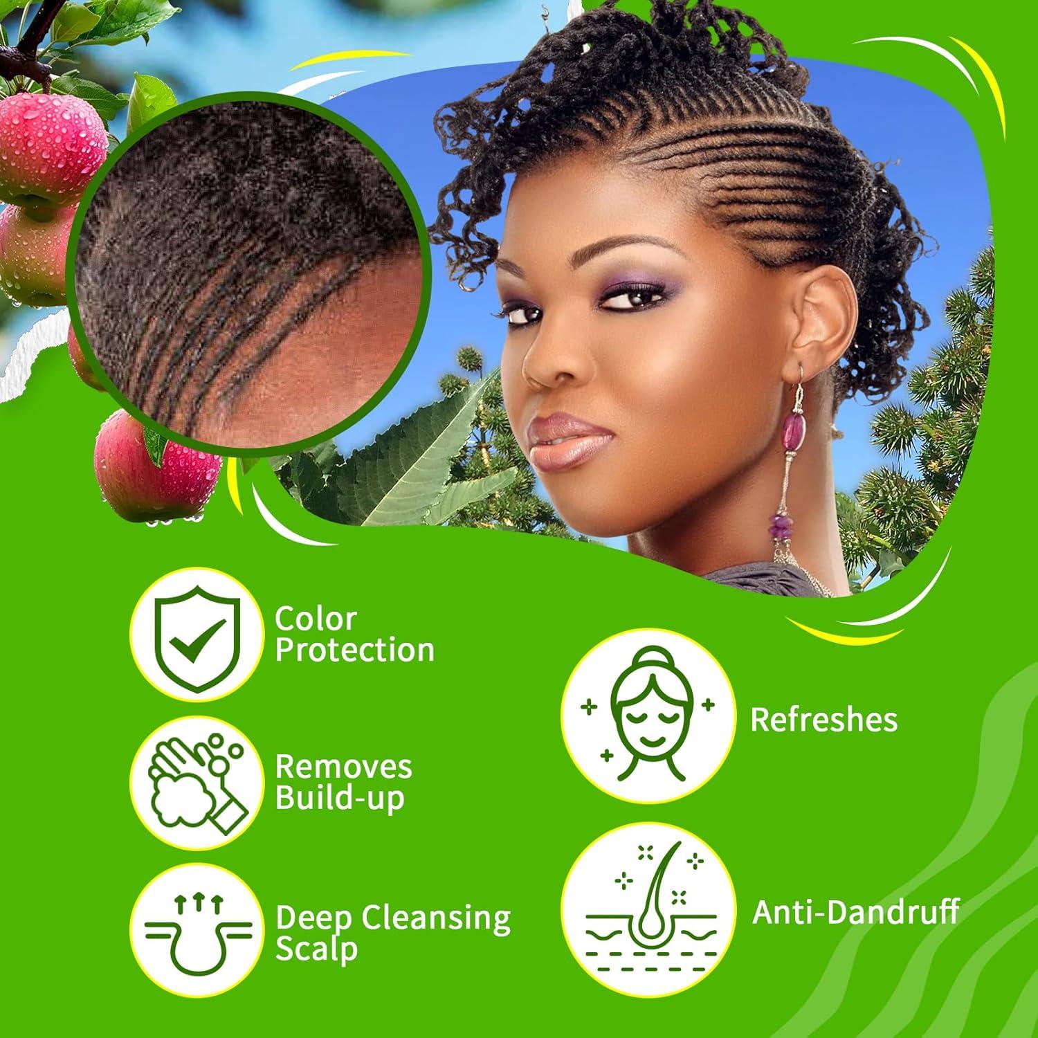 image2 in 1 Deep Clean ampamp Conditioner Apple Cider Vinegar Shampoo Rose ampamp Castor Hair Oil for Hair Growth Strengthening Hair Oil  Braid Shampoo Hair Growt Oil Set For Dreadlocks Locs Twist All Hair Typesshampoocastor oil2pcs