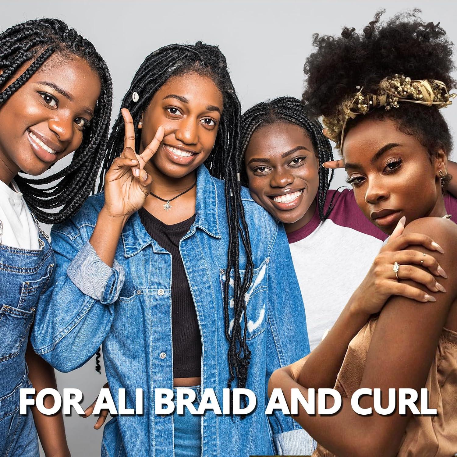 imageBraid Foam Control Braid Mousse for Braids Twist Locs No Flake Extra Hold High Shine Style and Moisturizes Hair Braiding Mousse for Braids Lightweight Easy to Apply Moose Hair Foam Loc Hair Brush