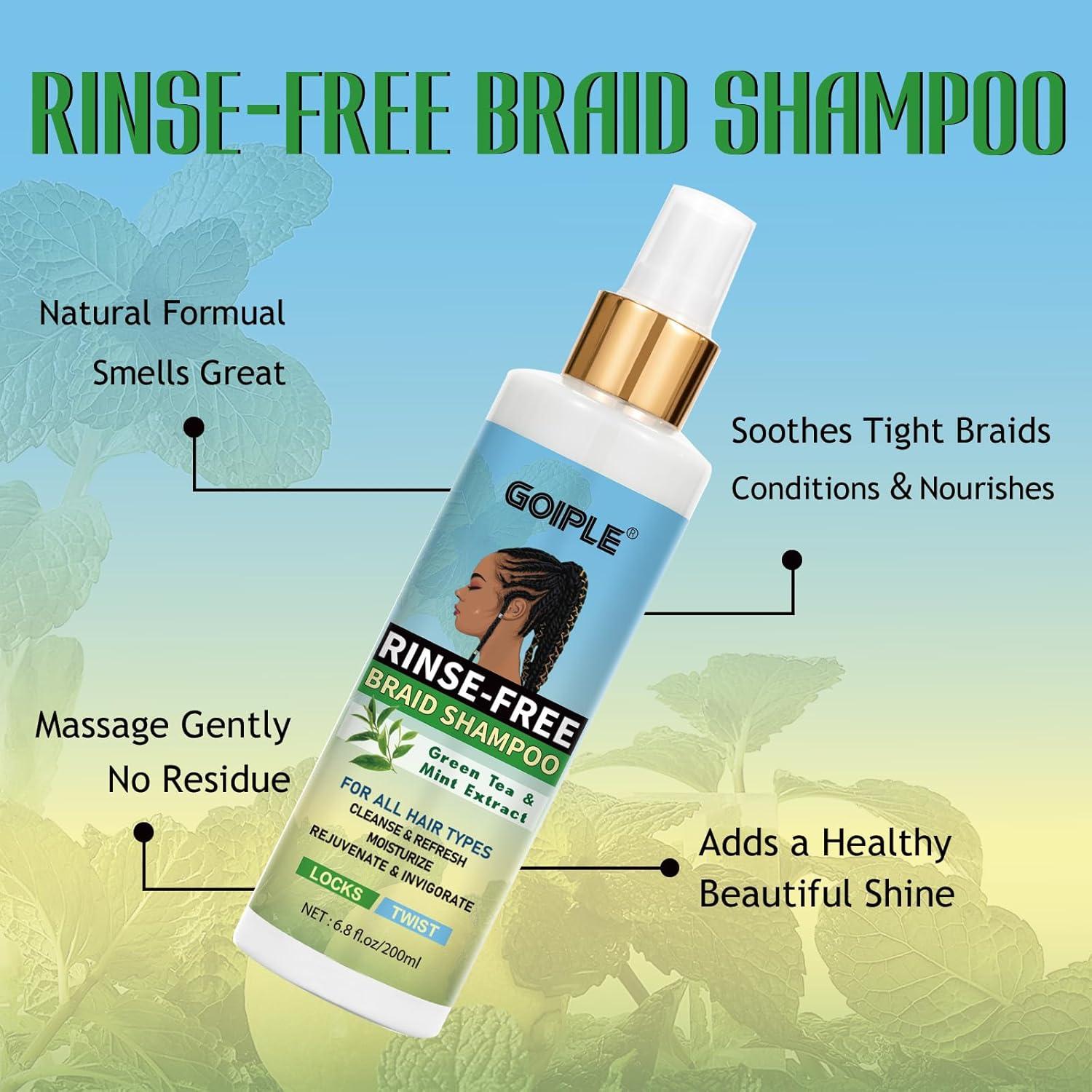imageBraid RinseFree No Water Shampoo for Locs Twists Weaves  Dreadlock Shampoo to Remove BuildUp Odor Itch ampamp Flakes No Residue ChemicalFree