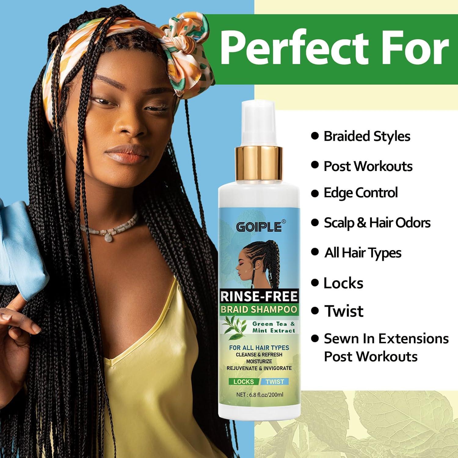imageBraid RinseFree No Water Shampoo for Locs Twists Weaves  Dreadlock Shampoo to Remove BuildUp Odor Itch ampamp Flakes No Residue ChemicalFree