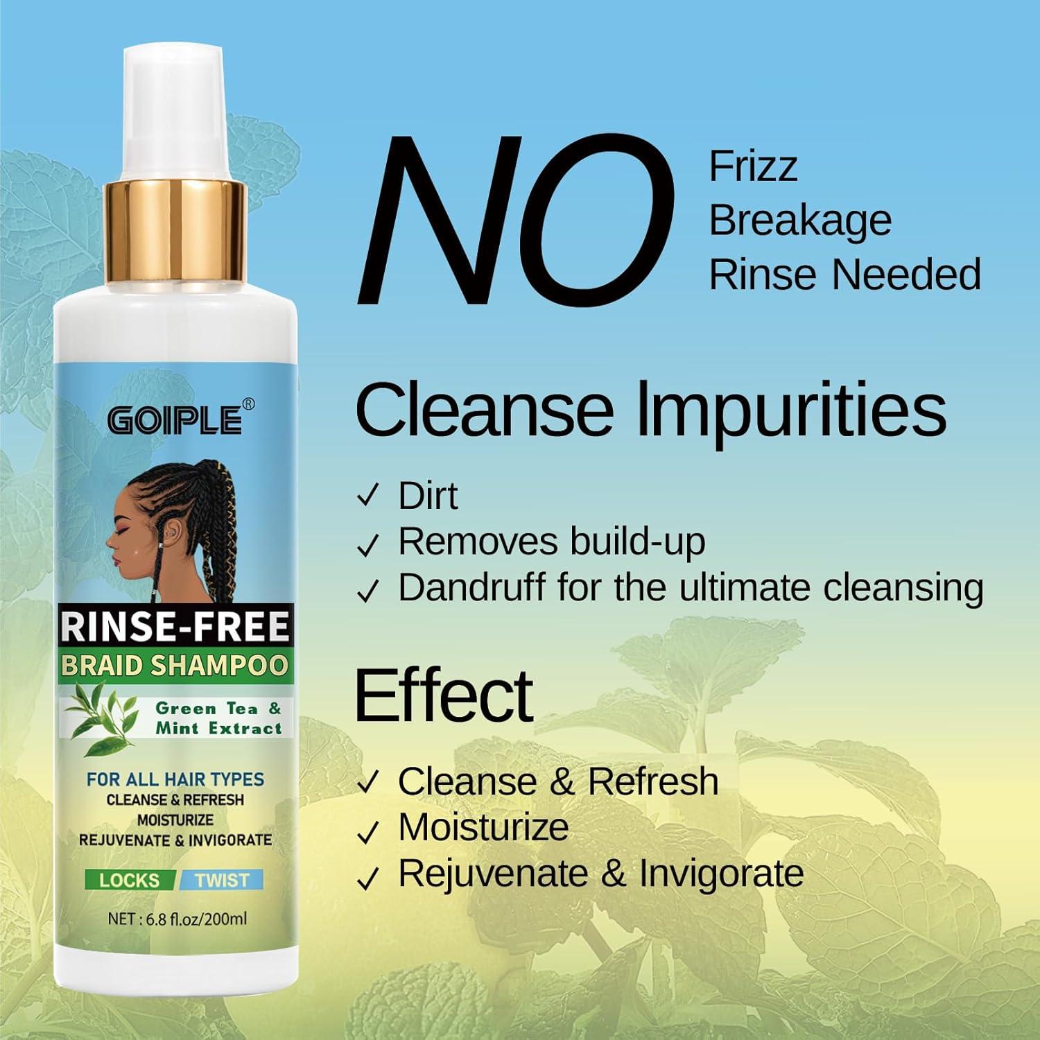 imageBraid RinseFree No Water Shampoo for Locs Twists Weaves  Dreadlock Shampoo to Remove BuildUp Odor Itch ampamp Flakes No Residue ChemicalFree