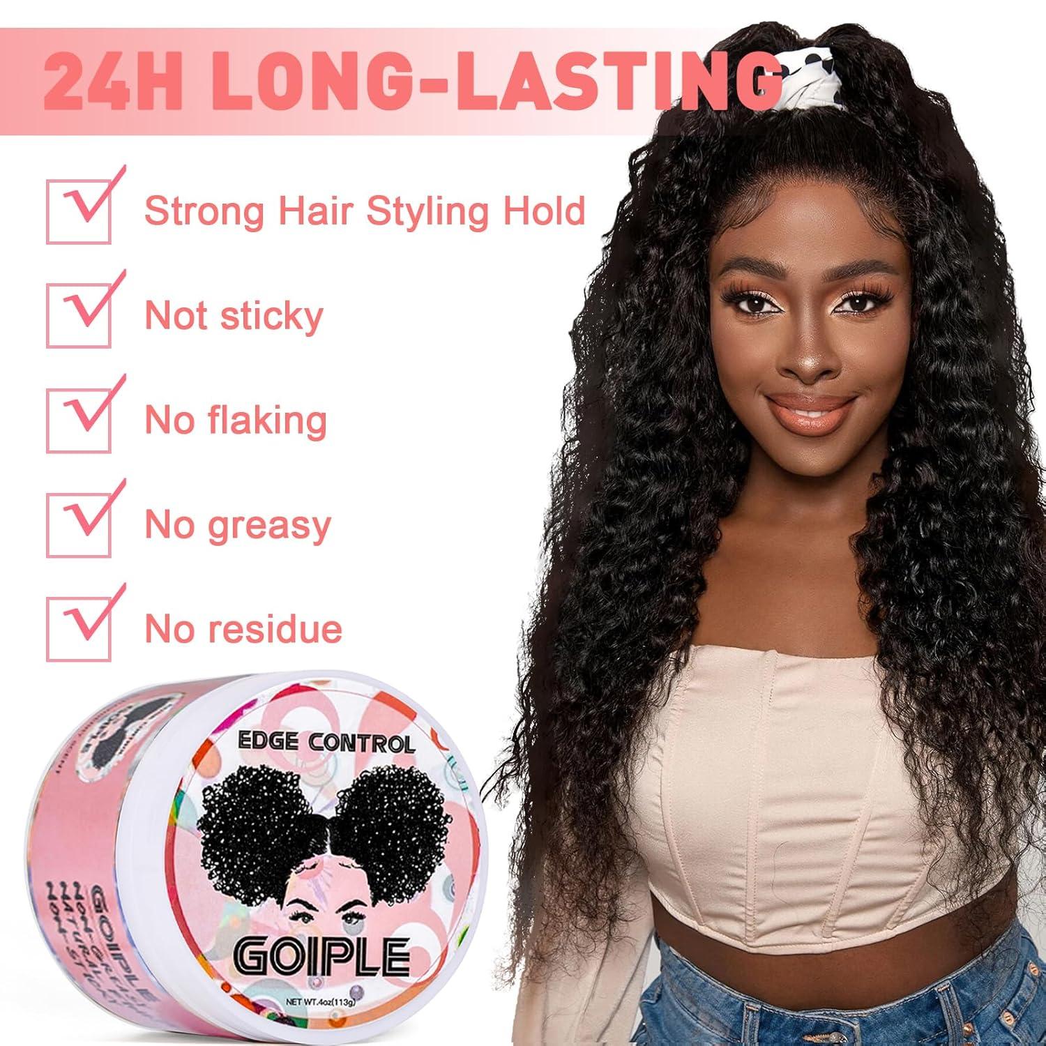 imageEdge Control Wax for Women Strong Hold Nongreasy Smoother Gel Styling for Black Hair No Flaking White Residue Braiding Braid Mouss Shine and Smooth