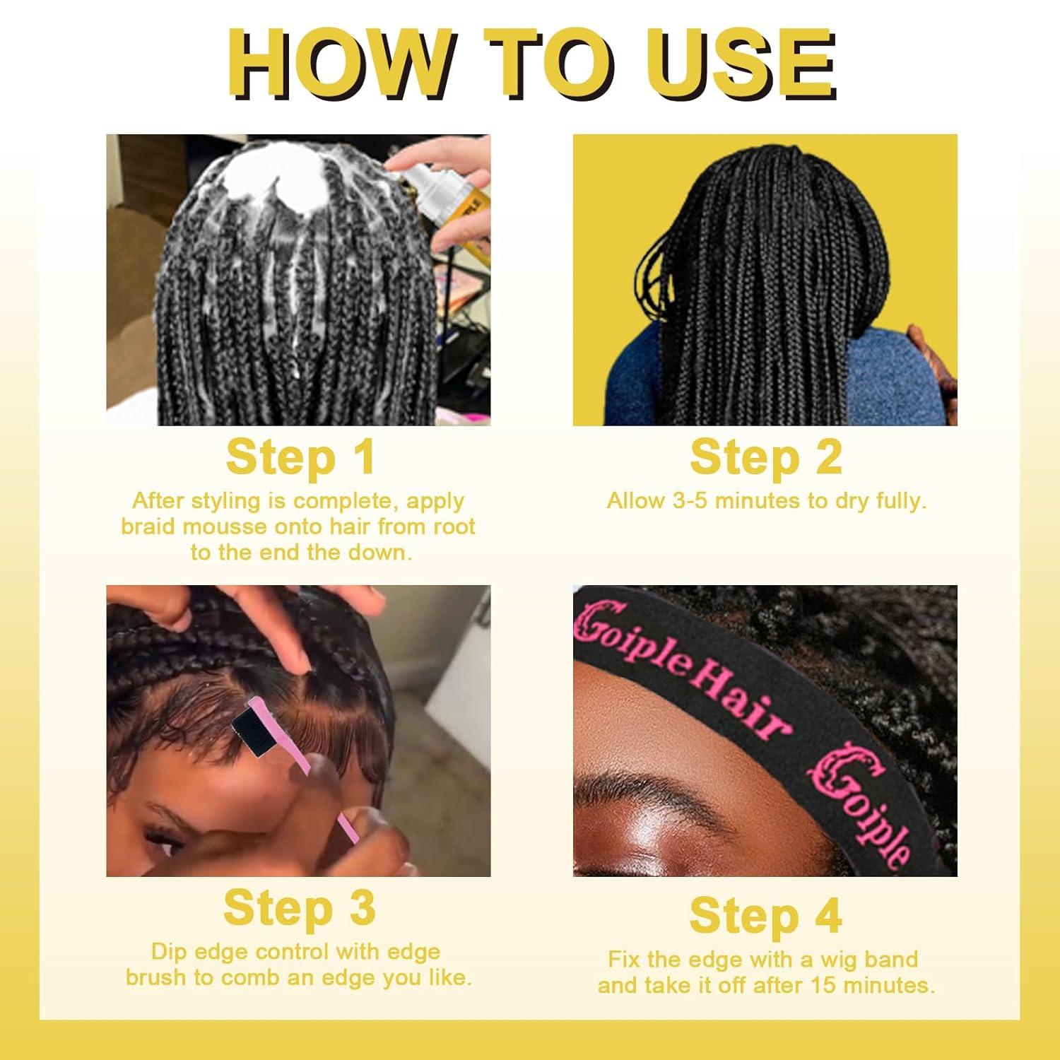 imageEdge Control Wax for Women Strong Hold Nongreasy Smoother Gel Styling for Black Hair No Flaking White Residue Braiding Braid Mouss Shine and Smooth