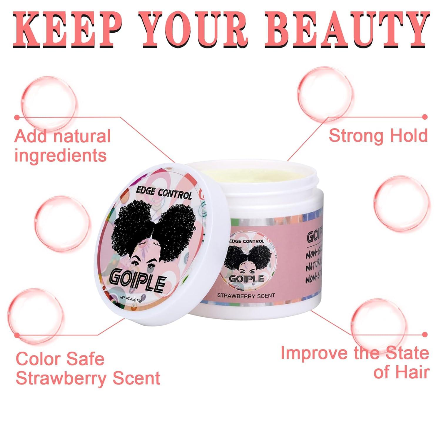 imageEdge Control Wax for Women Strong Hold Nongreasy Smoother Gel Styling for Black Hair No Flaking White Residue Braiding Braid Mouss Shine and Smooth