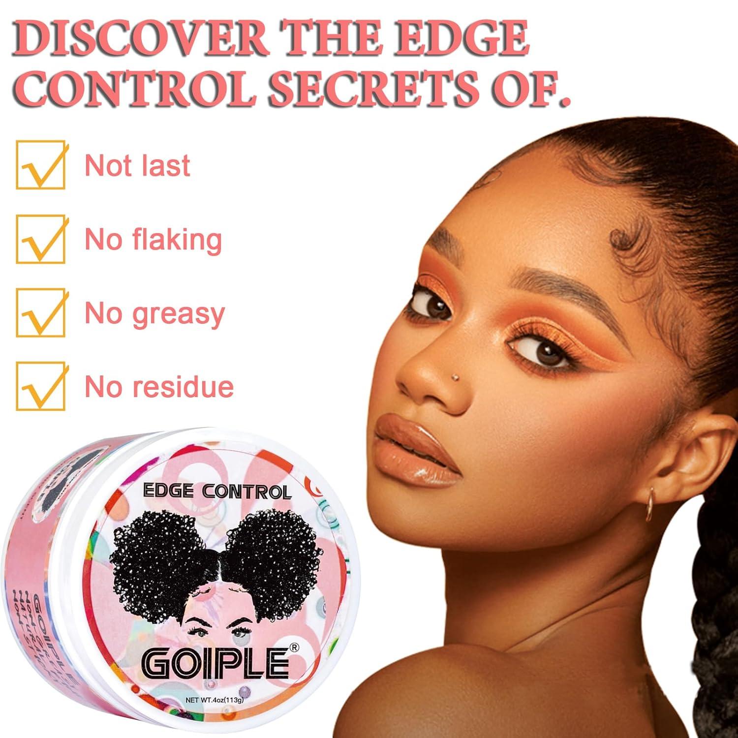 imageGoiple Edge Control Wax for Women  Strong Hold NonGreasy Smoother Styling Wax for Black Hair  No Flaking Rosemary Oil for Growth Braiding Gel Braid Mousse Shine
