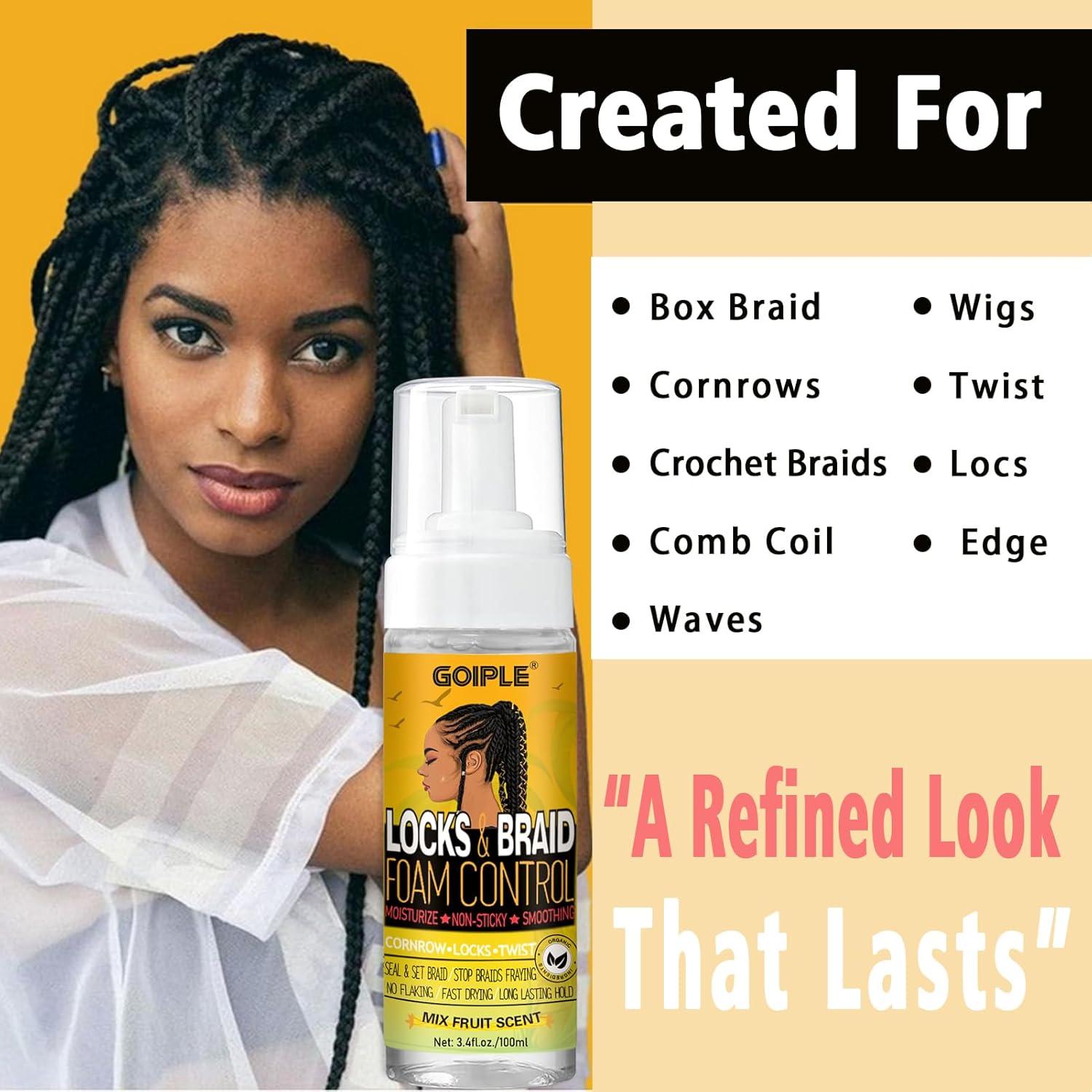 imageGoiple Edge Control Wax for Women  Strong Hold NonGreasy Smoother Styling Wax for Black Hair  No Flaking Rosemary Oil for Growth Braiding Gel Braid Mousse Shine