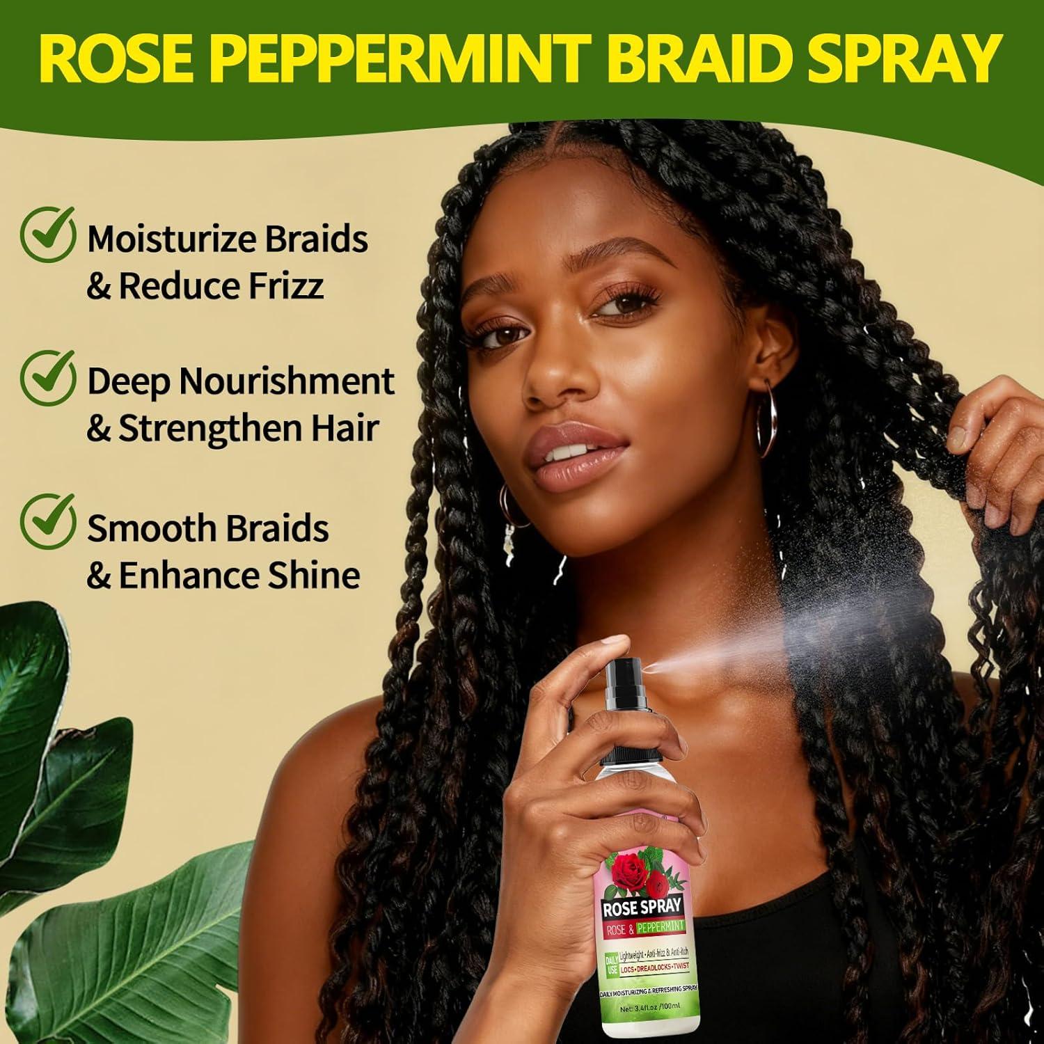 imageLoc Moisturizing Spray for Dull Dry Locs  Daily Passion Fruit Hair and Scalp Moisturizer for Dreadlocks Sisterlocks Microlocks Braids  Rose Water for Hair Loc Spray Moisturizing Refreshing2PCS