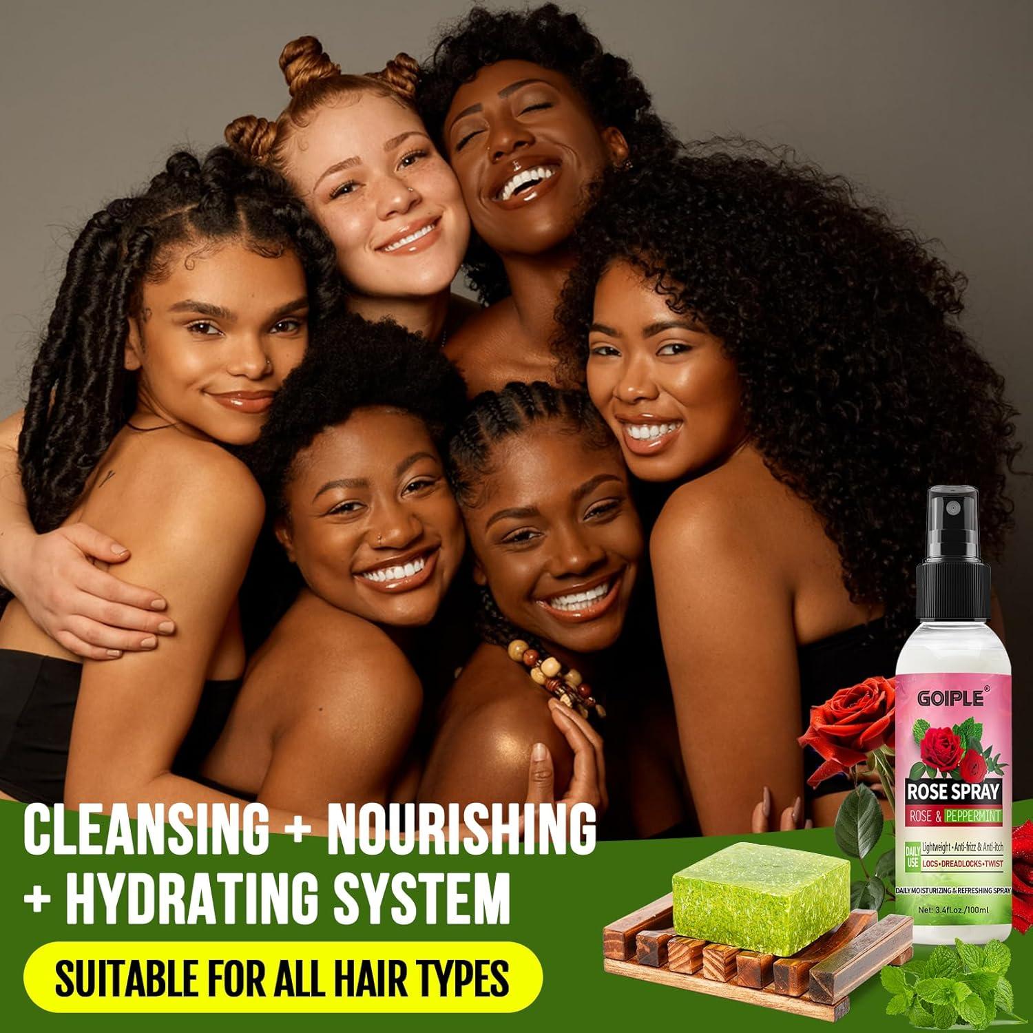 imageLoc Shampoo Bar ampamp Conditioner Braid Shampoo Bar Works for Dreadlocks Microlocs Sisterlocks Braids Remove Product  Rose Water for Hair Loc Spray Moisturizing Refreshing ampamp Wooden Holder