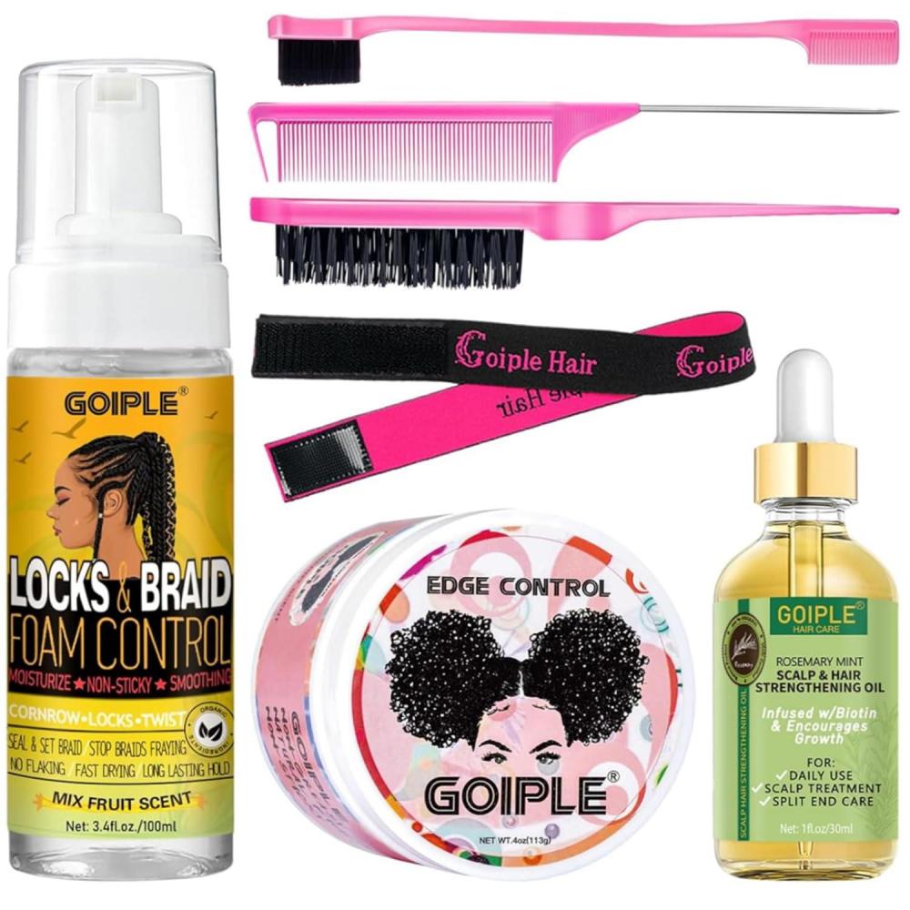 imageGoiple Edge Control Wax for Women  Strong Hold NonGreasy Smoother Styling Wax for Black Hair  No Flaking Rosemary Oil for Growth Braiding Gel Braid Mousse Shine