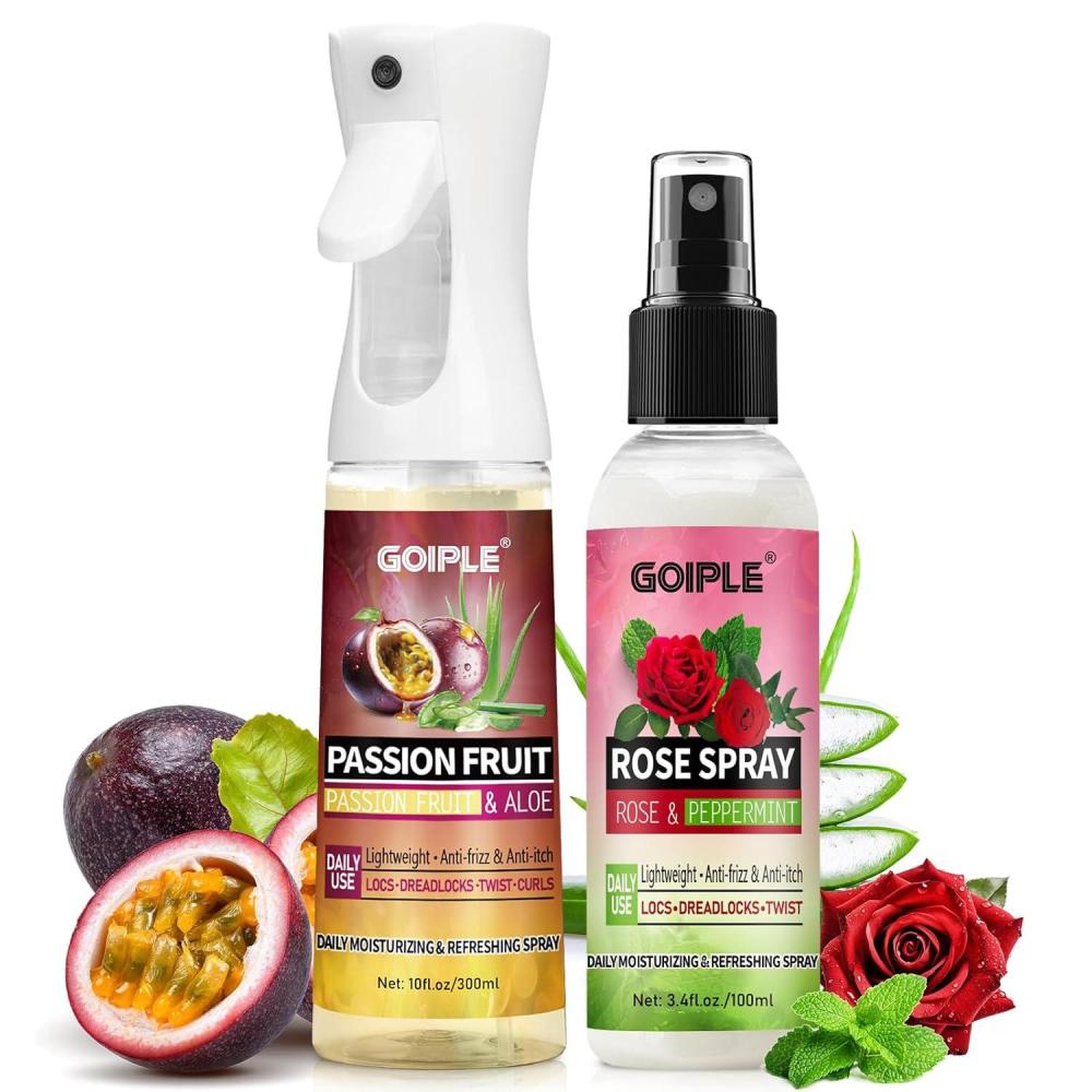 imageLoc Moisturizing Spray for Dull Dry Locs  Daily Passion Fruit Hair and Scalp Moisturizer for Dreadlocks Sisterlocks Microlocks Braids  Rose Water for Hair Loc Spray Moisturizing Refreshing2PCS