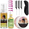 imageExtra Hold Styling Gel and Mousse for Braids Twists Locs Cornrows  Frizz Taming Smoothing ampamp Edge Control with Rosemary Hair Growth Oil Bonus Hair Combs Bonnet Clips