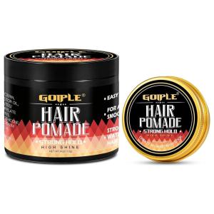 Original Pomade for Men Strong Hold – High Shine Mens Hair Gel Water Based Hair Pomade Mens Hair Products- Flake Free Hair Gel Easy To Wash Out All Day Hold For All Hairstyles 4 OZ