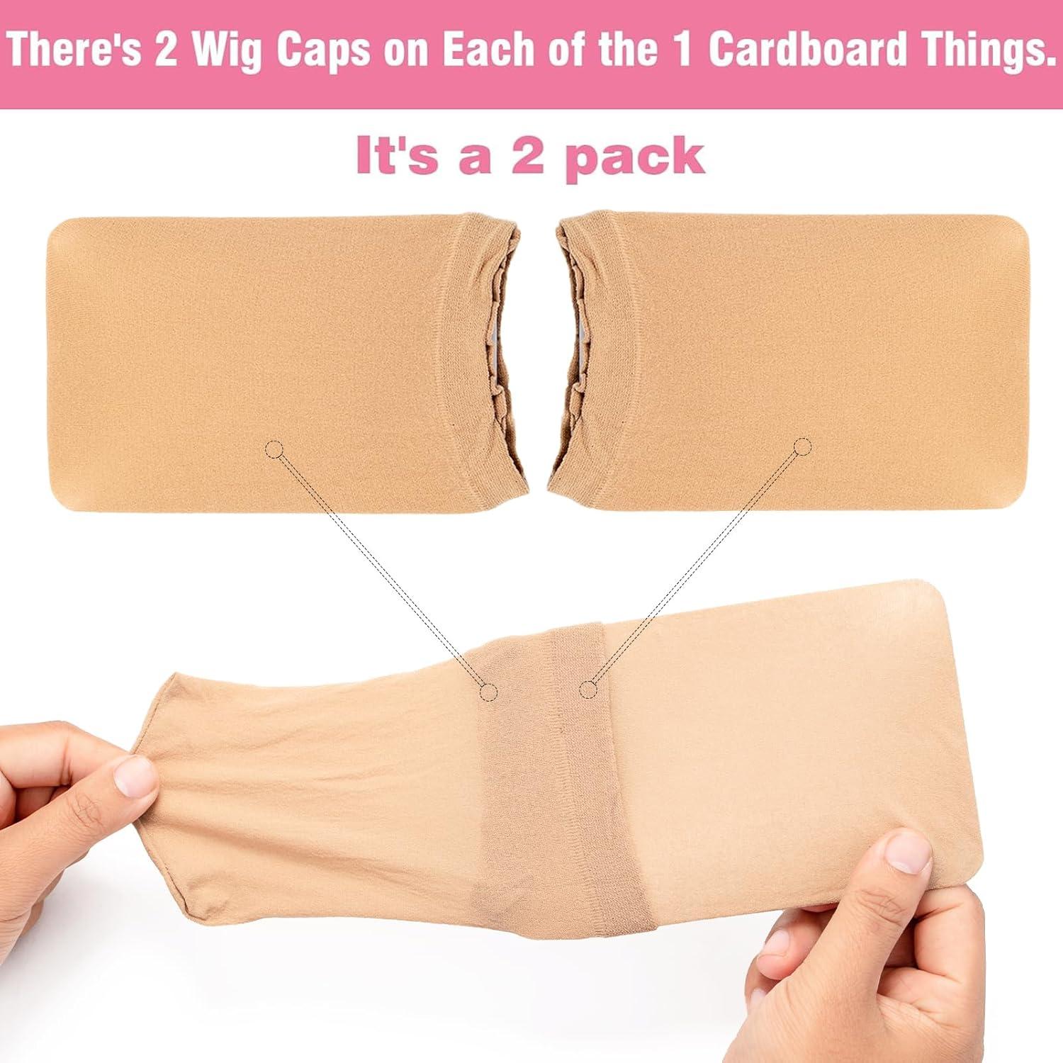 imageGoiple Stretchy Nylon Wig Caps Bold Wig Cap for Men ampamp Women 8 Pieces Light BrownLight brown8pcs