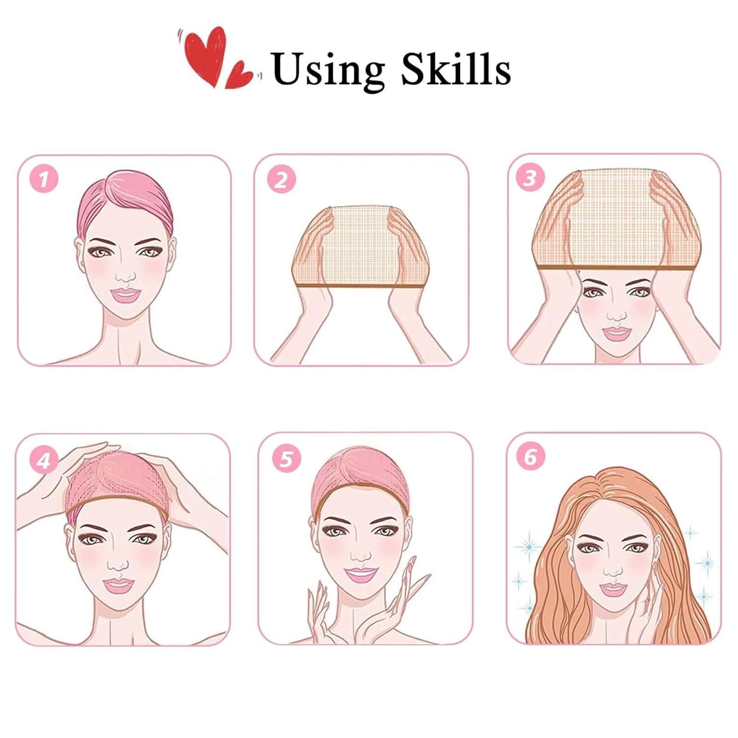 imageGoiple Stretchy Nylon Wig Caps Bold Wig Cap for Men ampamp Women 8 Pieces Light BrownLight brown8pcs