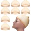 imageGoiple Stretchy Nylon Wig Caps Bold Wig Cap for Men ampamp Women  8 Pieces Light BrownLight brown8pcs