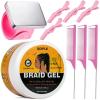 imageStrong Hold Smoothing Braiding Gel for Twists Locs Edges Cornrows  With Hair Braiding Tools Magnetic Pin Wristband Comb  No Flake High Shine