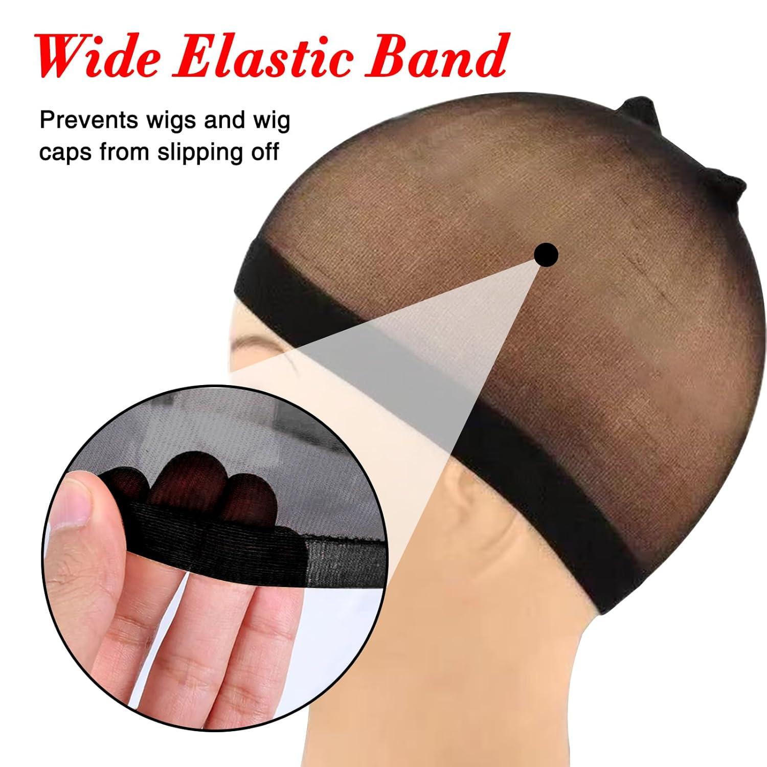 image:imageGoiple 20PCS HD Wig Cap for Lace Front Wig Stocking Stretchy Wig Caps for Women Men Stretchy Nylon Stocking Wig Caps Wig Bald Cap for Wigs Transparent Wig Cap with Elastic BandHD Black