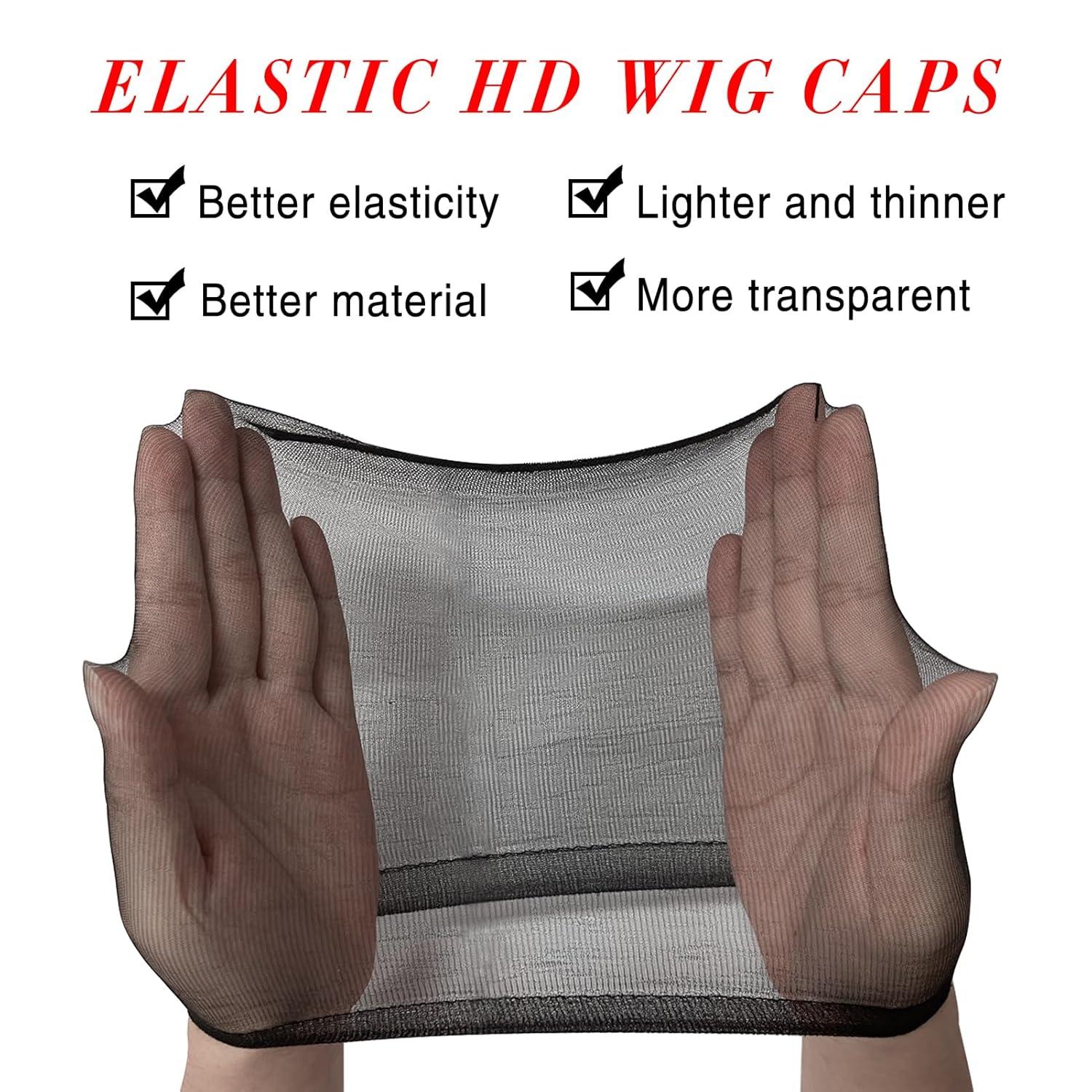 image:imageGoiple 20PCS HD Wig Cap for Lace Front Wig Stocking Stretchy Wig Caps for Women Men Stretchy Nylon Stocking Wig Caps Wig Bald Cap for Wigs Transparent Wig Cap with Elastic BandHD Black