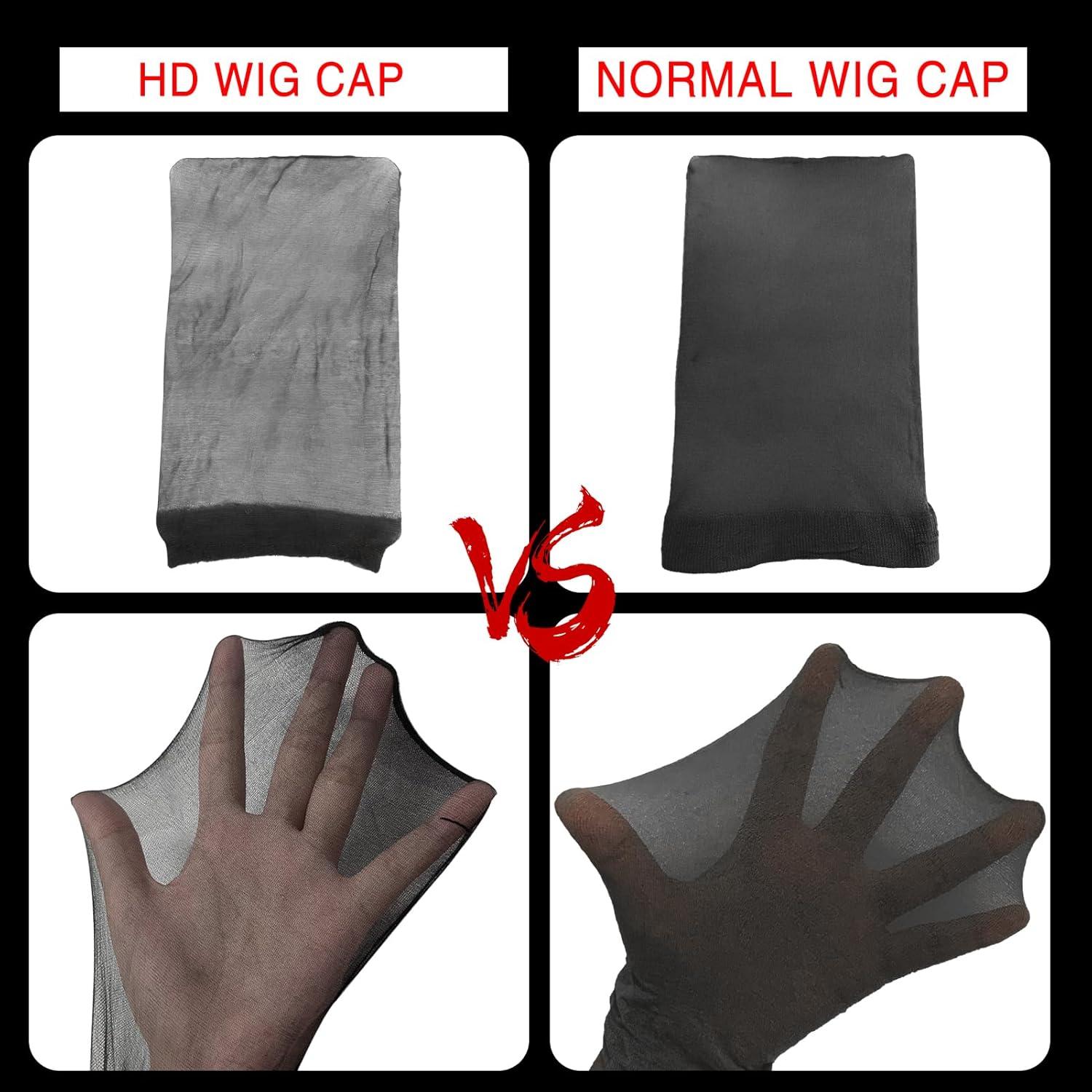 image:imageGoiple 20PCS HD Wig Cap for Lace Front Wig Stocking Stretchy Wig Caps for Women Men Stretchy Nylon Stocking Wig Caps Wig Bald Cap for Wigs Transparent Wig Cap with Elastic BandHD Black