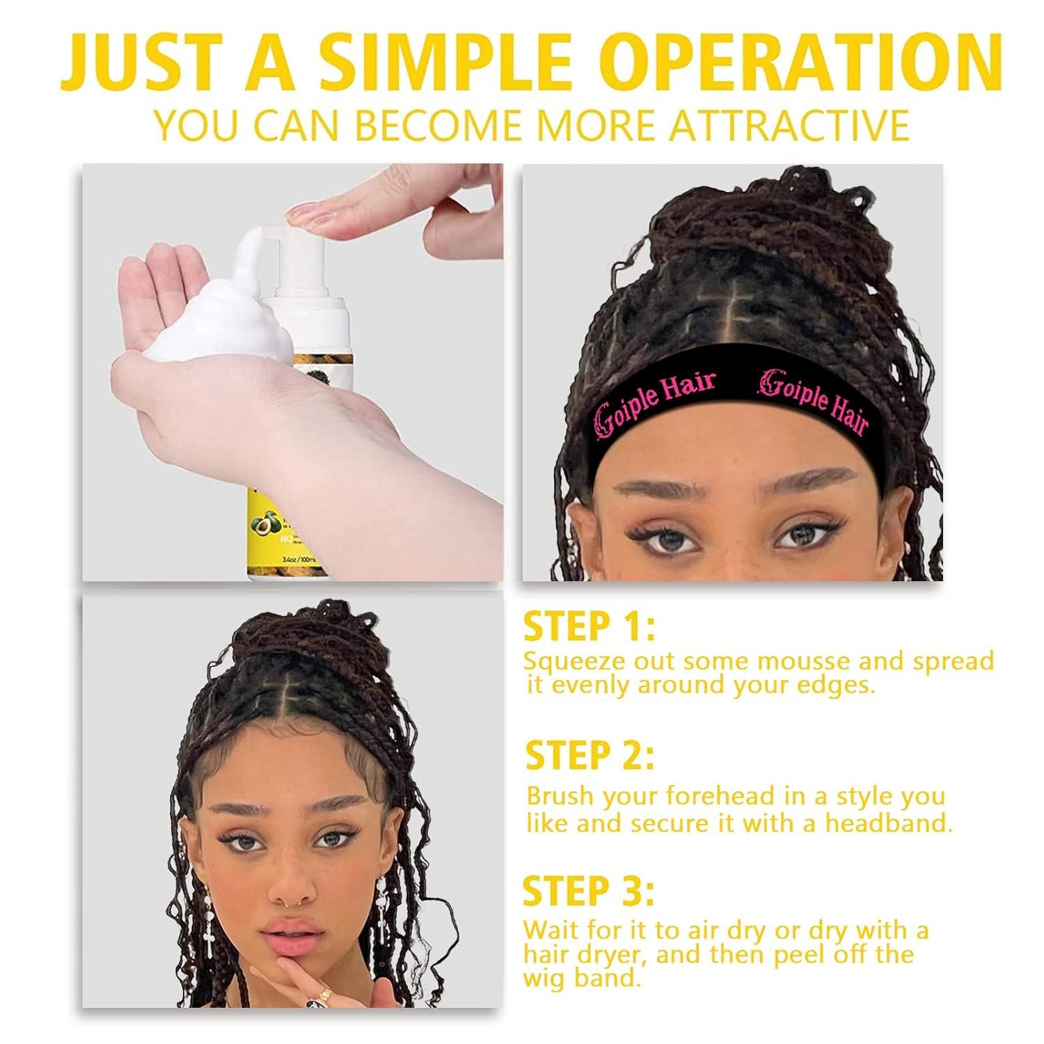 image:imageGoiple Foaming Mousse for Curly Hair Wigs Melting and Holding Spray Adhesive with Edge Control Kit for Extensions Strong Natural Finishing Holdhair mousse100ml5pcs