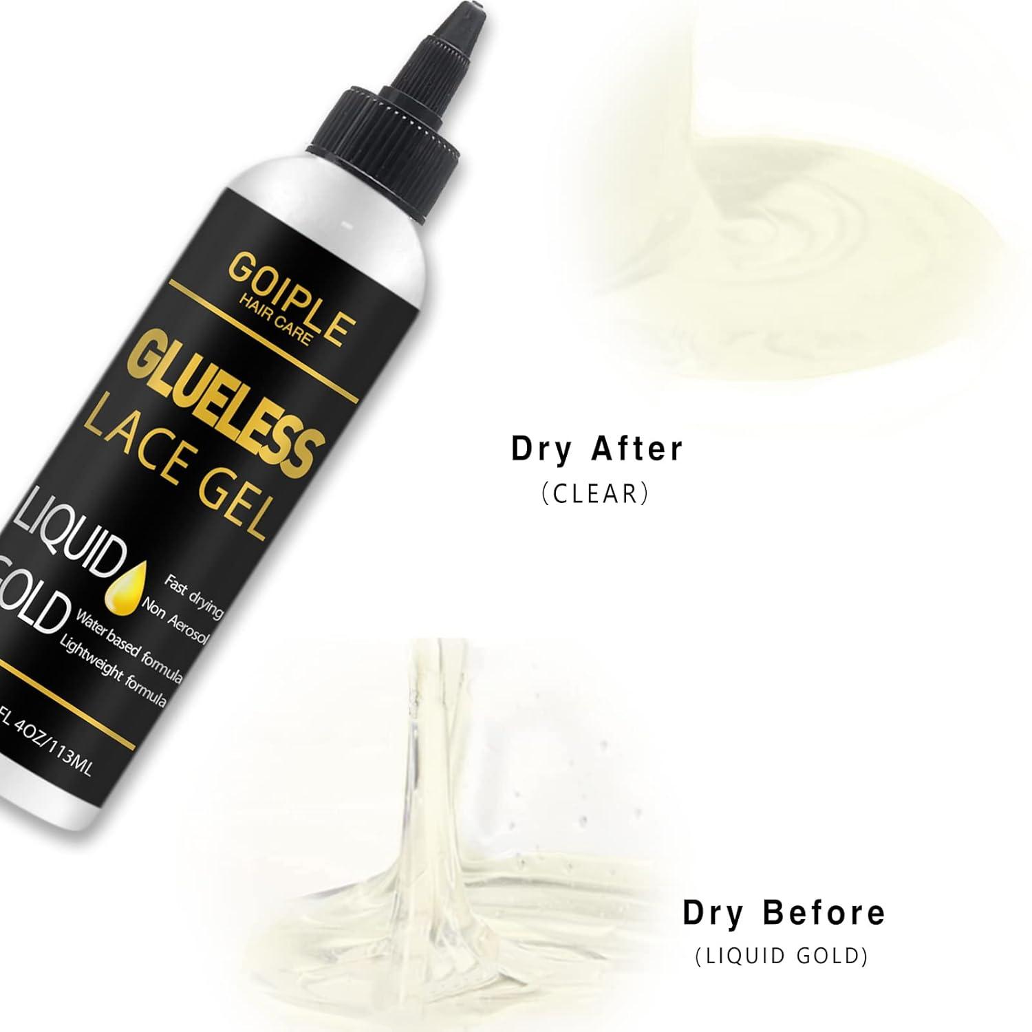 image:imageGoiple Wig Glue Liquid Gold Glueless Lace Gel Waterproof Non Toxic Gold 4oz Wig Kit for Wigs and Hair Systems