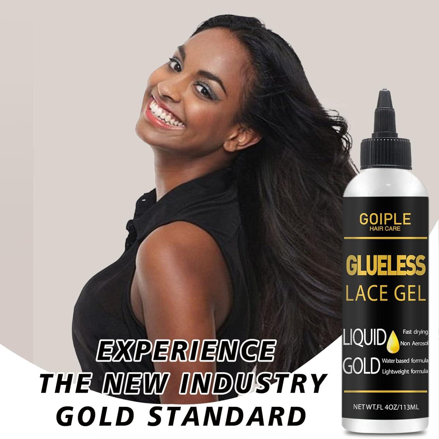 image:imageGoiple Wig Glue Liquid Gold Glueless Lace Gel Waterproof Non Toxic Gold 4oz Wig Kit for Wigs and Hair Systems