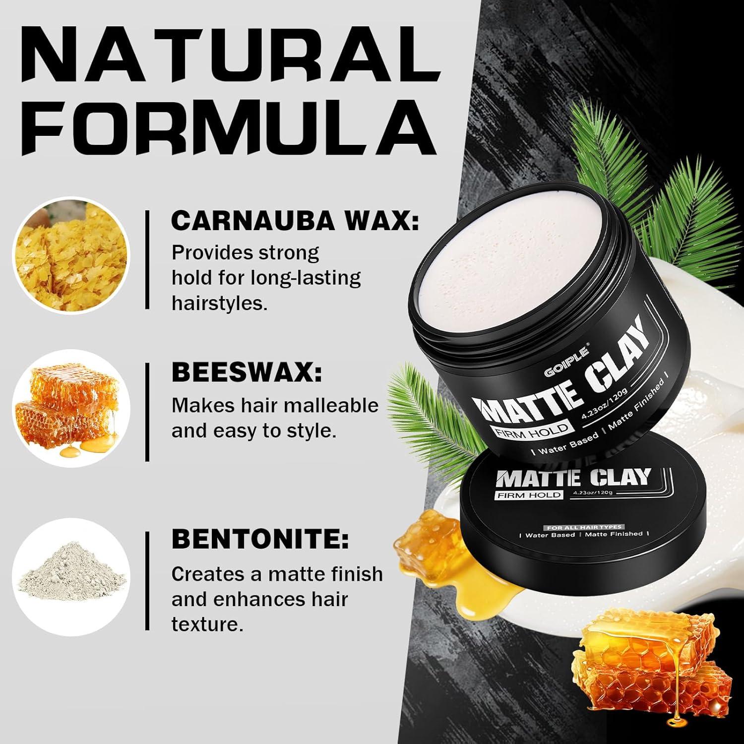 image:imageGoiple Mens Hair Styling Clay Firm Hold Matte Finish Hair Clay with Natural Ingredients Water Based Add Volume amp Texture Mens Hair Product Ideal for All Mens Hair Types 100g 35oz