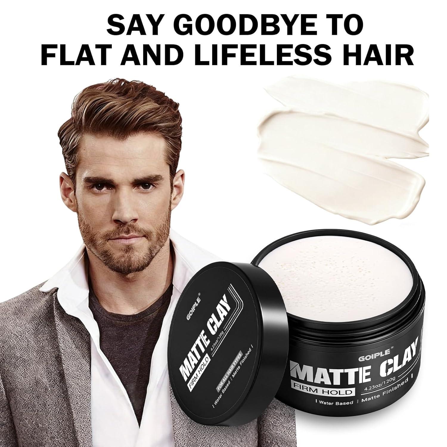 image:imageGoiple Mens Hair Styling Clay Firm Hold Matte Finish Hair Clay with Natural Ingredients Water Based Add Volume amp Texture Mens Hair Product Ideal for All Mens Hair Types 100g 35oz