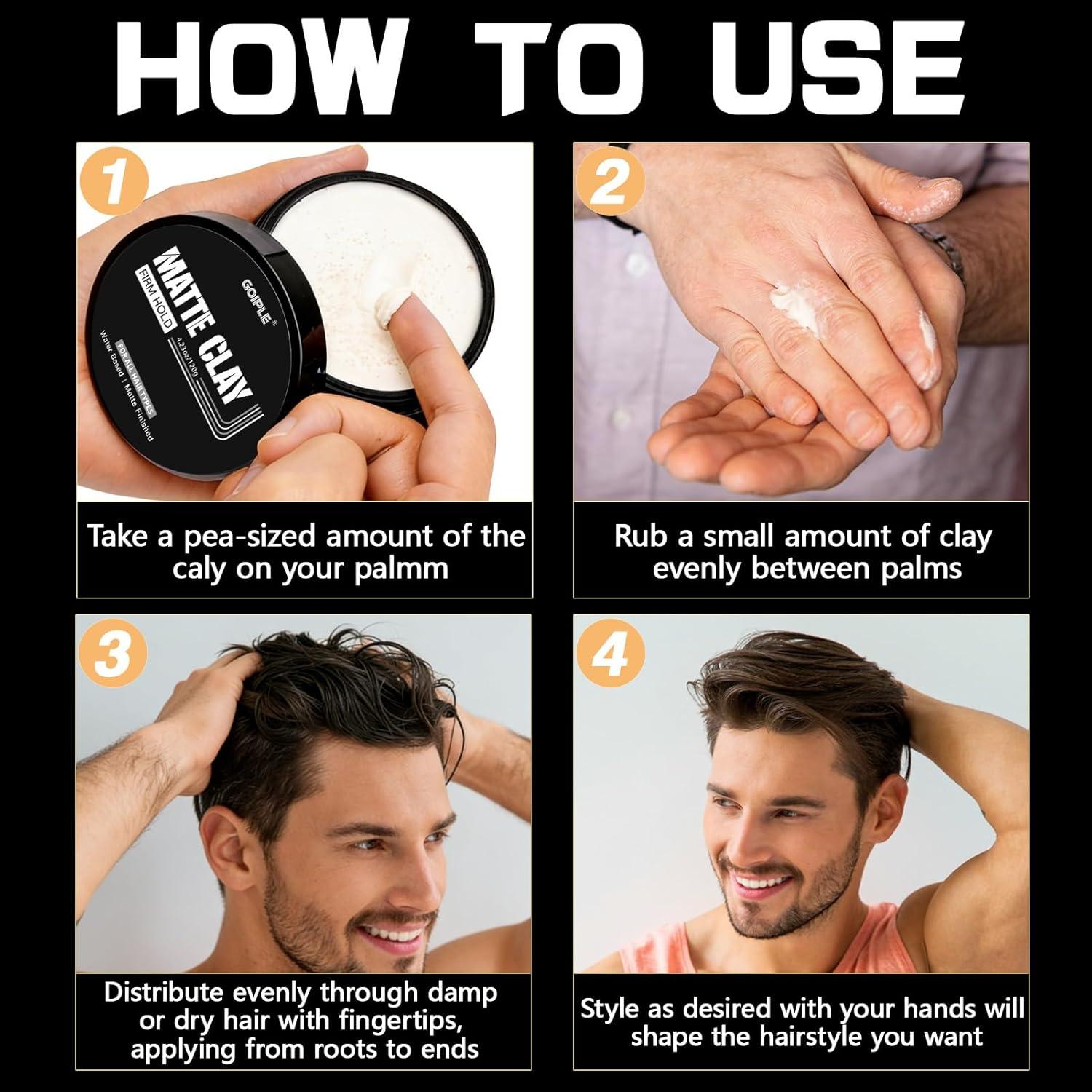 image:imageGoiple Mens Hair Styling Clay Firm Hold Matte Finish Hair Clay with Natural Ingredients Water Based Add Volume amp Texture Mens Hair Product Ideal for All Mens Hair Types 100g 35oz