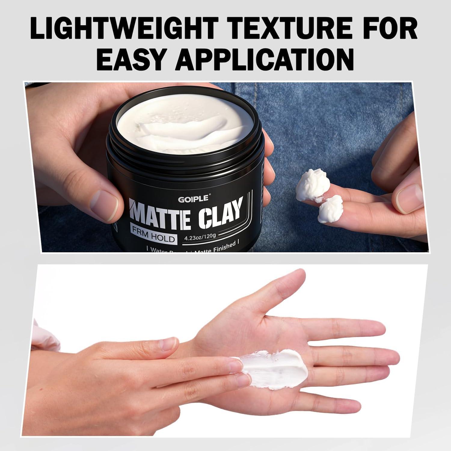 image:imageGoiple Mens Hair Styling Clay Firm Hold Matte Finish Hair Clay with Natural Ingredients Water Based Add Volume amp Texture Mens Hair Product Ideal for All Mens Hair Types 100g 35oz
