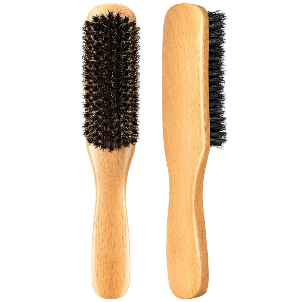 image:imageBoar Bristle Slick Back Hair Brush for Smooth Flyaways Frizz Sleek Ponytail Buns and Edge Baby Hair Teasing  Hair Comb Edge Brush Teasing Brush Styling Accessories for All Hair Types