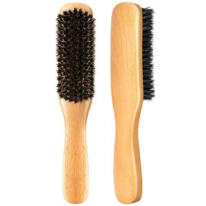 Boar Bristle Slick Back Hair Brush for Smooth Flyaways, Frizz, Sleek Ponytail, Buns and Edge Baby Hair, Teasing | Hair Comb, Edge Brush, Teasing Brush Styling Accessories for All Hair Types